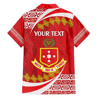 Personalised Kolisi Tonga College Atele Family Matching Off The Shoulder Long Sleeve Dress and Hawaiian Shirt Mate Maa Tonga 142 Years Anniversary