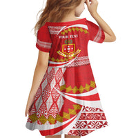 Personalised Kolisi Tonga College Atele Family Matching Off Shoulder Short Dress and Hawaiian Shirt Mate Maa Tonga 142 Years Anniversary