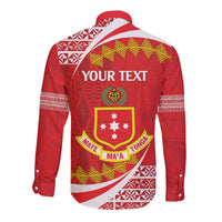 Personalised Kolisi Tonga College Atele Long Sleeve Button Shirt Mate Maa Tonga 142 Years Anniversary LT14 - Polynesian Pride
