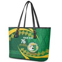 Personalised Tonga Liahona-Saineha High School Leather Tote Bag Happy 76 Years Anniversary