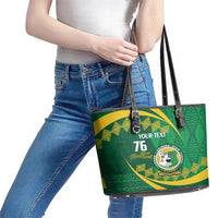 Personalised Tonga Liahona-Saineha High School Leather Tote Bag Happy 76 Years Anniversary