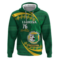 Personalised Tonga Liahona-Saineha High School Zip Hoodie Happy 76 Years Anniversary LT14 Pullover Hoodie Green - Polynesian Pride