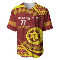 Personalised Tonga High School Baseball Jersey Happy 77 Years Anniversary LT14 Maroon - Polynesian Pride