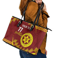Personalised Tonga High School Leather Tote Bag Happy 77 Years Anniversary
