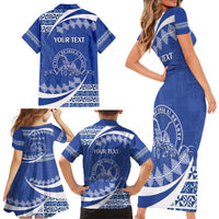 Personalised Tonga Tupou College Toloa Family Matching Short Sleeve Bodycon Dress and Hawaiian Shirt Happy 158 Years Anniversary