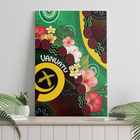 Long God Yumi Stanap Vanuatu Canvas Wall Art Tropical Flowers Aboriginal Pattern
