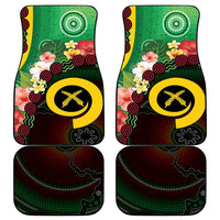 Long God Yumi Stanap Vanuatu Car Mats Tropical Flowers Aboriginal Pattern