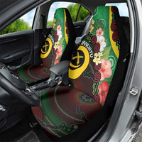 Long God Yumi Stanap Vanuatu Car Seat Cover Tropical Flowers Aboriginal Pattern