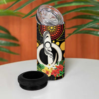 Tamtam Drum Vanuatu 4 in 1 Can Cooler Tumbler Boar Tusk Aboriginal Flag Style