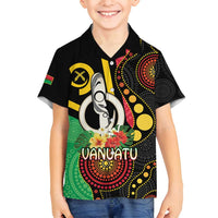 Tamtam Drum Vanuatu Family Matching Long Sleeve Bodycon Dress and Hawaiian Shirt Boar Tusk Aboriginal Flag Style