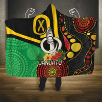 Tamtam Drum Vanuatu Hooded Blanket Boar Tusk Aboriginal Flag Style