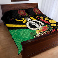 Tamtam Drum Vanuatu Quilt Bed Set Boar Tusk Aboriginal Flag Style