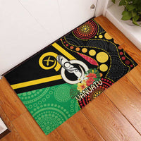 Tamtam Drum Vanuatu Rubber Doormat Boar Tusk Aboriginal Flag Style