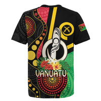 Tamtam Drum Vanuatu Rugby Jersey Boar Tusk Aboriginal Flag Style