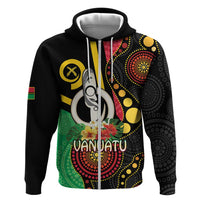 Tamtam Drum Vanuatu Zip Hoodie Boar Tusk Aboriginal Flag Style