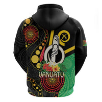 Tamtam Drum Vanuatu Zip Hoodie Boar Tusk Aboriginal Flag Style