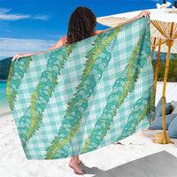 Hawaii Jade Vine Lei Sarong Aloha Palaka Motif - Turquoise - Polynesian Pride