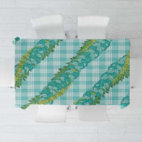 Hawaii Jade Vine Lei Tablecloth Aloha Palaka Motif - Turquoise - Polynesian Pride