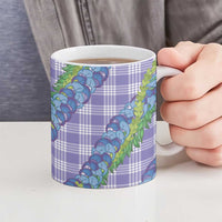 Hawaii Jade Vine Lei Ceramic Mug Aloha Palaka Motif - Purple - Polynesian Pride