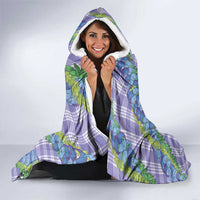 Hawaii Jade Vine Lei Hooded Blanket Aloha Palaka Motif - Purple - Polynesian Pride