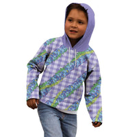 Hawaii Jade Vine Lei Kid Hoodie Aloha Palaka Motif - Purple - Polynesian Pride