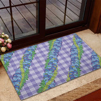 Hawaii Jade Vine Lei Rubber Doormat Aloha Palaka Motif - Purple - Polynesian Pride
