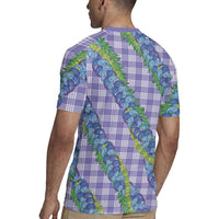 Hawaii Jade Vine Lei Rugby Jersey Aloha Palaka Motif - Purple - Polynesian Pride