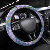 Hawaii Jade Vine Lei Steering Wheel Cover Aloha Palaka Motif - Purple - Polynesian Pride