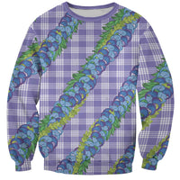 Hawaii Jade Vine Lei Sweatshirt Aloha Palaka Motif - Purple - Polynesian Pride