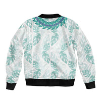 Jade Vine Lei Hawaii Bomber Jacket Aloha Seamless Tropical Leaves - Polynesian Pride