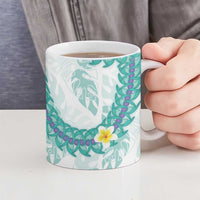 Jade Vine Lei Hawaii Ceramic Mug Aloha Seamless Tropical Leaves - Polynesian Pride