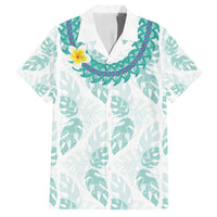 Jade Vine Lei Hawaii Family Matching Puletasi and Hawaiian Shirt Aloha Seamless Tropical Leaves LT14 Dad's Shirt - Short Sleeve White - Polynesian Pride