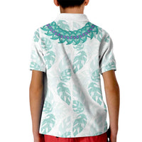 Jade Vine Lei Hawaii Kid Polo Shirt Aloha Seamless Tropical Leaves - Polynesian Pride