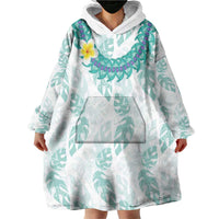 Jade Vine Lei Hawaii Wearable Blanket Hoodie Aloha Seamless Tropical Leaves - Polynesian Pride