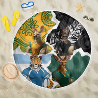 Rugby 2025 Championship Beach Blanket Southern Hemisphere Countries Mascots - Polynesian Pride