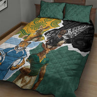Rugby 2025 Championship Quilt Bed Set Southern Hemisphere Countries Mascots - Polynesian Pride