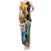 Personalised Rugby 2025 Championship Tank Maxi Dress Southern Hemisphere Countries Mascots LT14 Women Black - Polynesian Pride