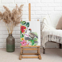 Aloha Hawaii Nene Goose Canvas Wall Art Tropical Flowers Watercolor Stylized - Polynesian Pride