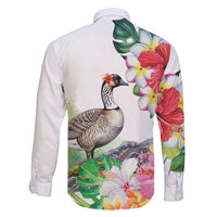 Aloha Hawaii Nene Goose Family Matching Short Sleeve Bodycon Dress and Hawaiian Shirt Tropical Flowers Watercolor Stylized - Polynesian Pride