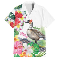 Aloha Hawaii Nene Goose Family Matching Summer Maxi Dress and Hawaiian Shirt Tropical Flowers Watercolor Stylized - Polynesian Pride