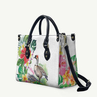 Aloha Hawaii Nene Goose Leather Bag Tropical Flowers Watercolor Stylized - Polynesian Pride