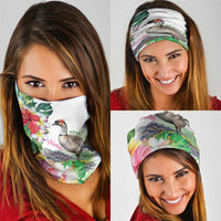 Aloha Hawaii Nene Goose Neck Gaiter Tropical Flowers Watercolor Stylized - Polynesian Pride