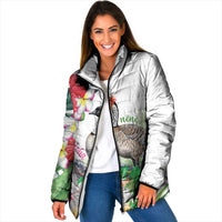 Aloha Hawaii Nene Goose Padded Jacket Tropical Flowers Watercolor Stylized - Polynesian Pride