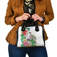 Aloha Hawaii Nene Goose Shoulder Handbag Tropical Flowers Watercolor Stylized - Polynesian Pride