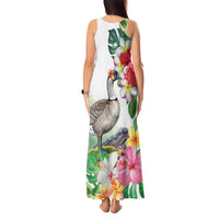 Aloha Hawaii Nene Goose Tank Maxi Dress Tropical Flowers Watercolor Stylized - Polynesian Pride