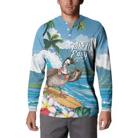Aloha Hawaii Shaka Nene Goose Button Sweatshirt Surfing Take It Easy - Polynesian Pride