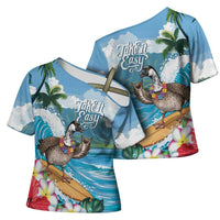 Aloha Hawaii Shaka Nene Goose Cross Shoulder Shirt Surfing Take It Easy - Polynesian Pride