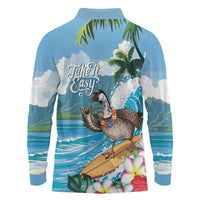 Aloha Hawaii Shaka Nene Goose Long Sleeve Polo Shirt Surfing Take It Easy - Polynesian Pride