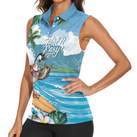 Aloha Hawaii Shaka Nene Goose Women Sleeveless Polo Shirt Surfing Take It Easy - Polynesian Pride