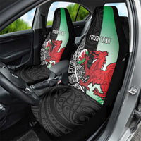 New Zealand and Wales Rugby Custom Car Seat Cover Aotearoa All Black Combine Welsh Dragon - Polynesian Pride